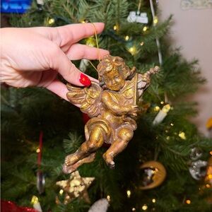 Gold Angel Cherub Ornament